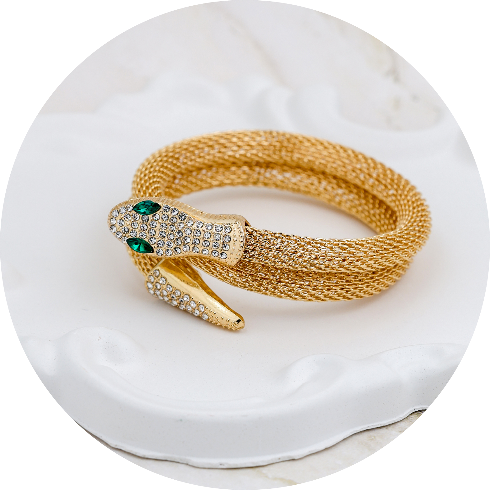 Fashion Bracelet - Gold-plated Mother of Pearl Cuff