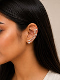 Sparkling Silver-tone Multi-strand Ear Cuff