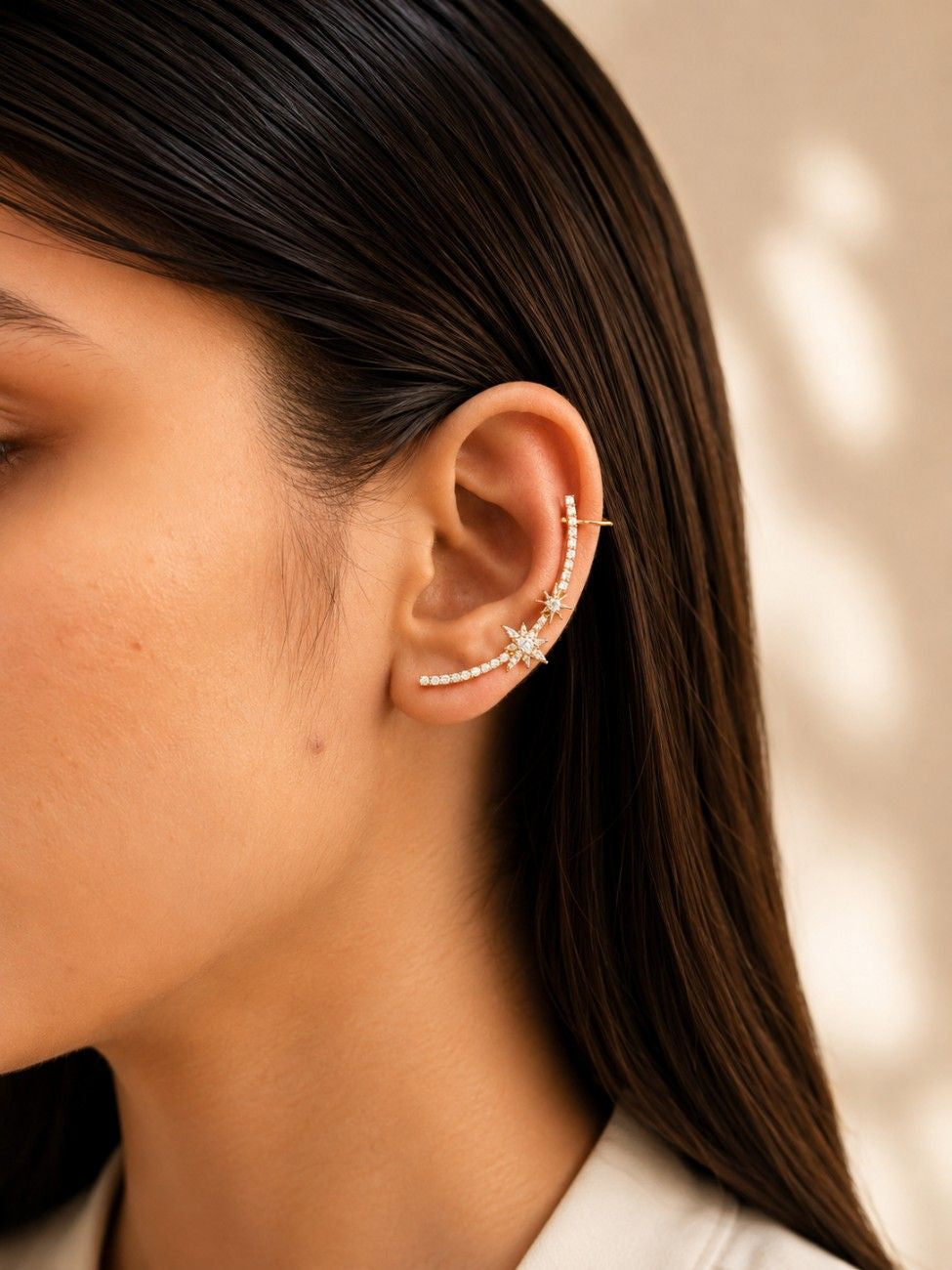 Gold Celestial North Star Ear Cuff