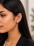 Enchanted Winter Blossom Ear Cuff Silver Flora Wrap