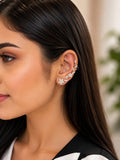 Golden Meadow Crystal Ear Cuff Duo-blossom Vine