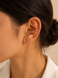 Minimalist Curved Bar Statement Earrings in Gold
