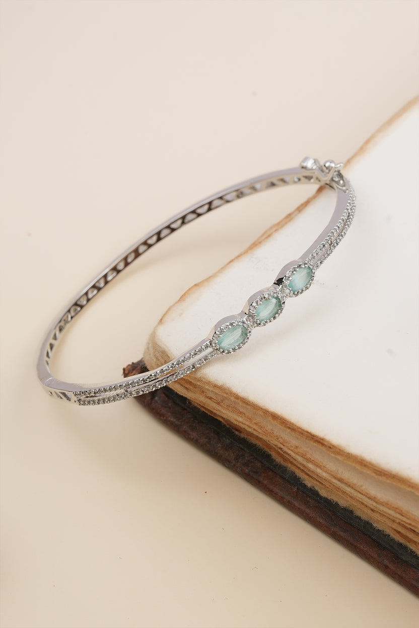 Sea Green AD Studded Cuff Bracelet