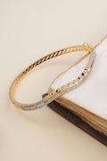 Gold and Diamond Bangle-Style cuff Bracelet