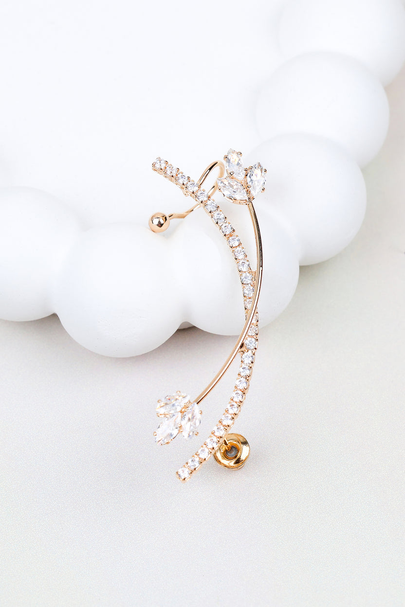 Crystal Golden Ear Cuff