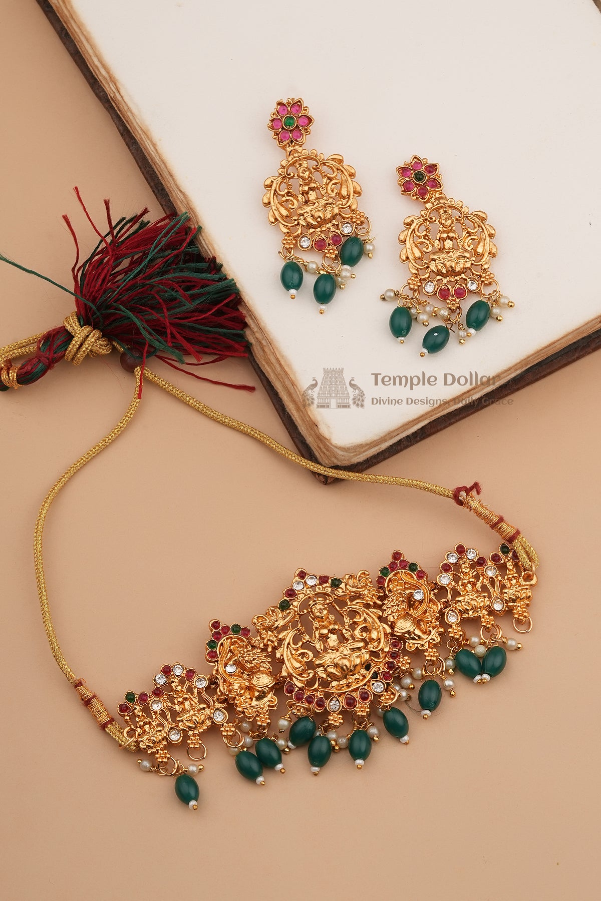 Antique Gold Lakshmi Temple Jewelry Set