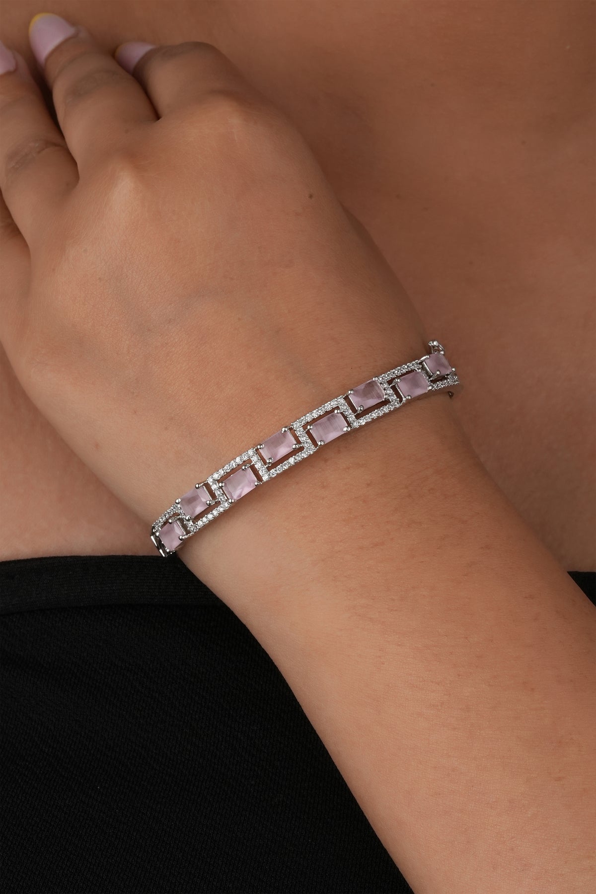 Brass American pink Diamond bracelate