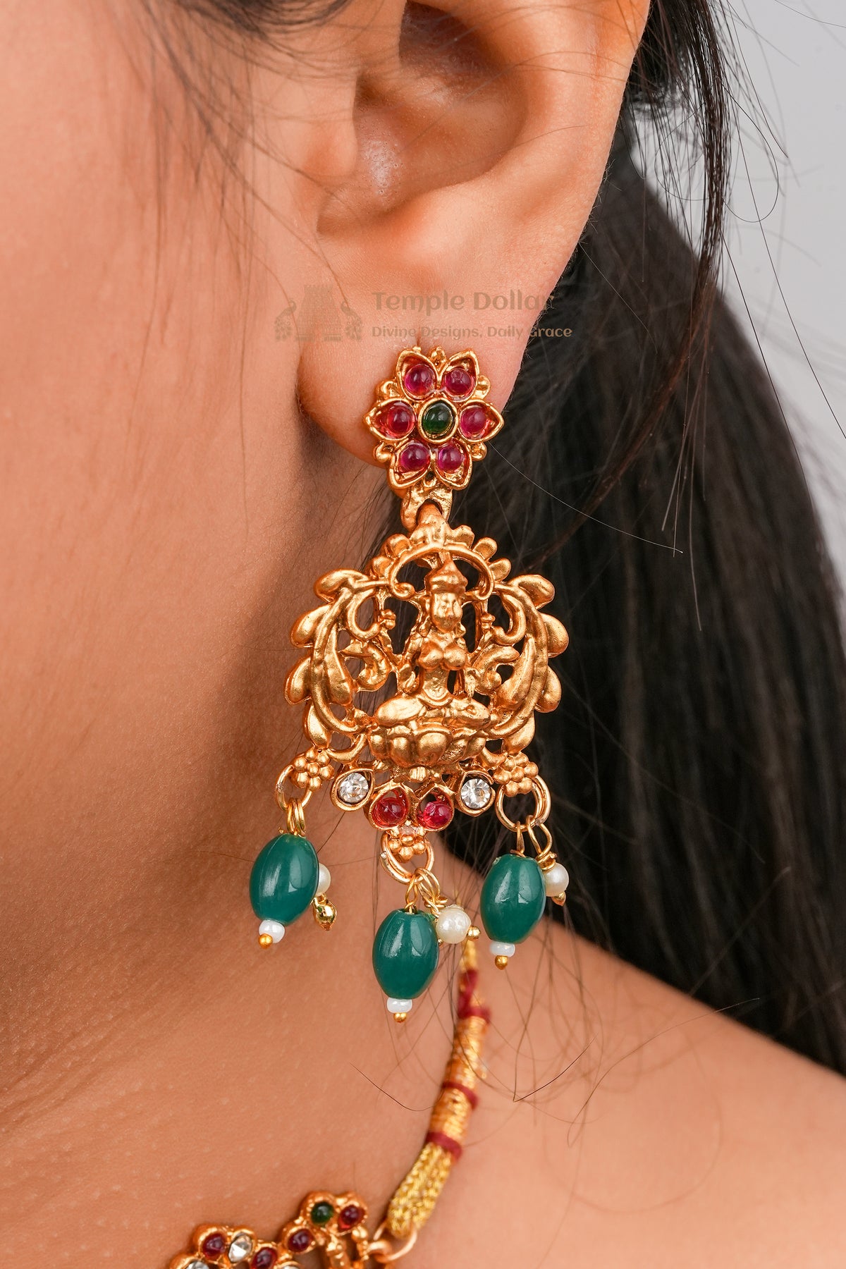 Antique Gold Lakshmi Temple Jewelry Set