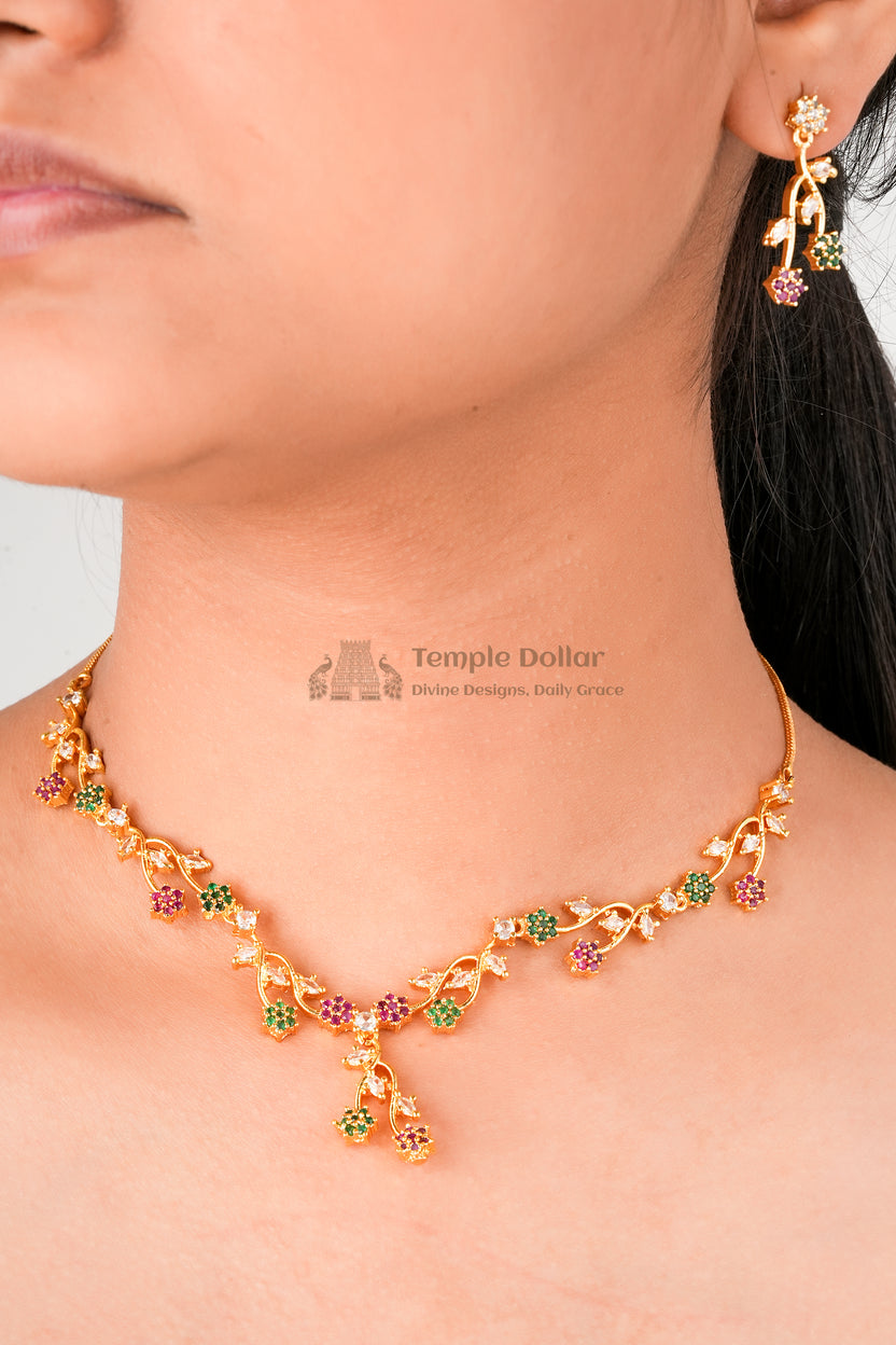 Floral Vine Designer Necklace Set for Women