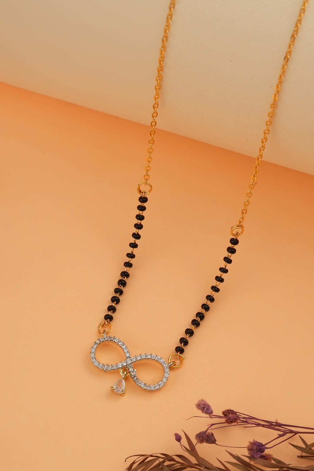 Infinity Sparkle Mangalsutra - side view