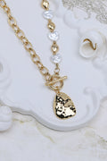 Hammered Heart Toggle Necklace