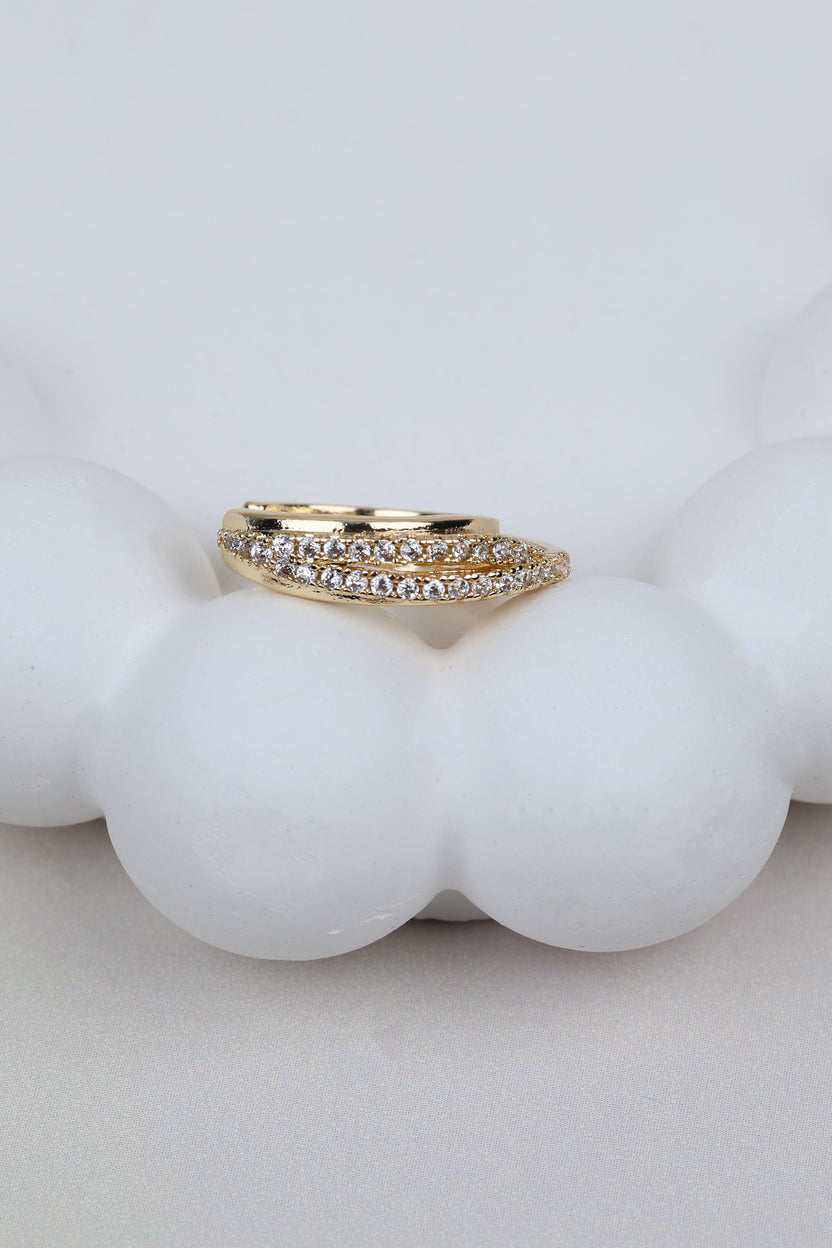 The Wide Triple-row Ear Cuff