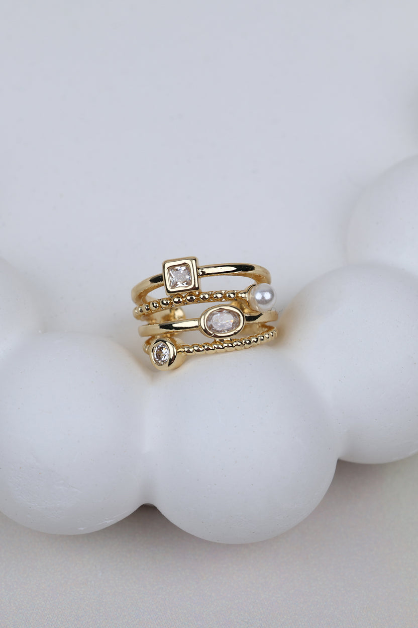 The Artisan Triple-band Crystal Ear Cuff