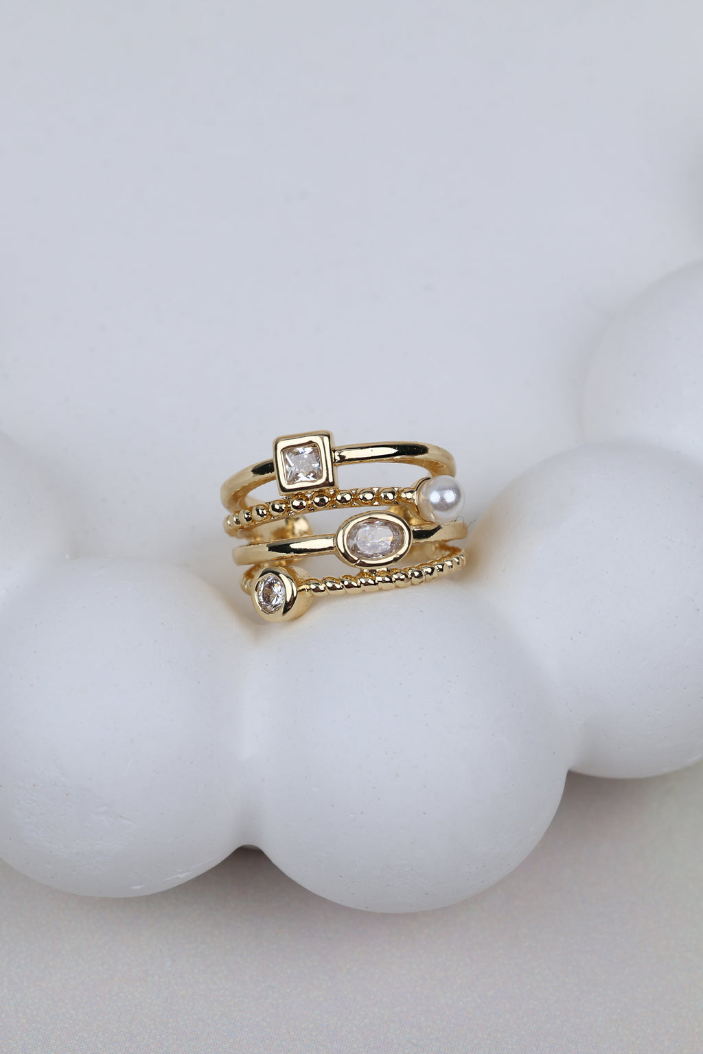 The Artisan Triple-band Crystal Ear Cuff