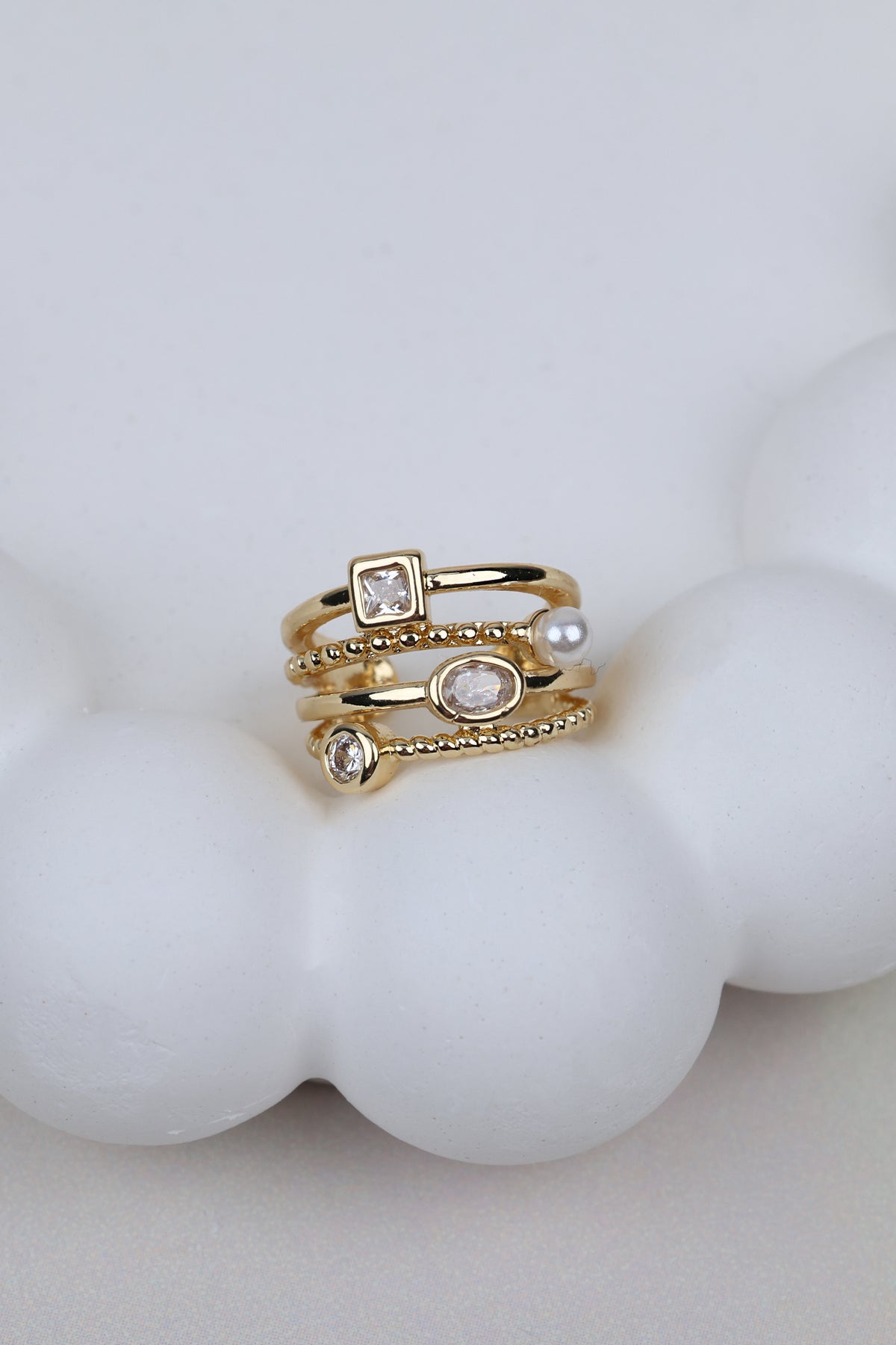The Artisan Triple-band Crystal Ear Cuff