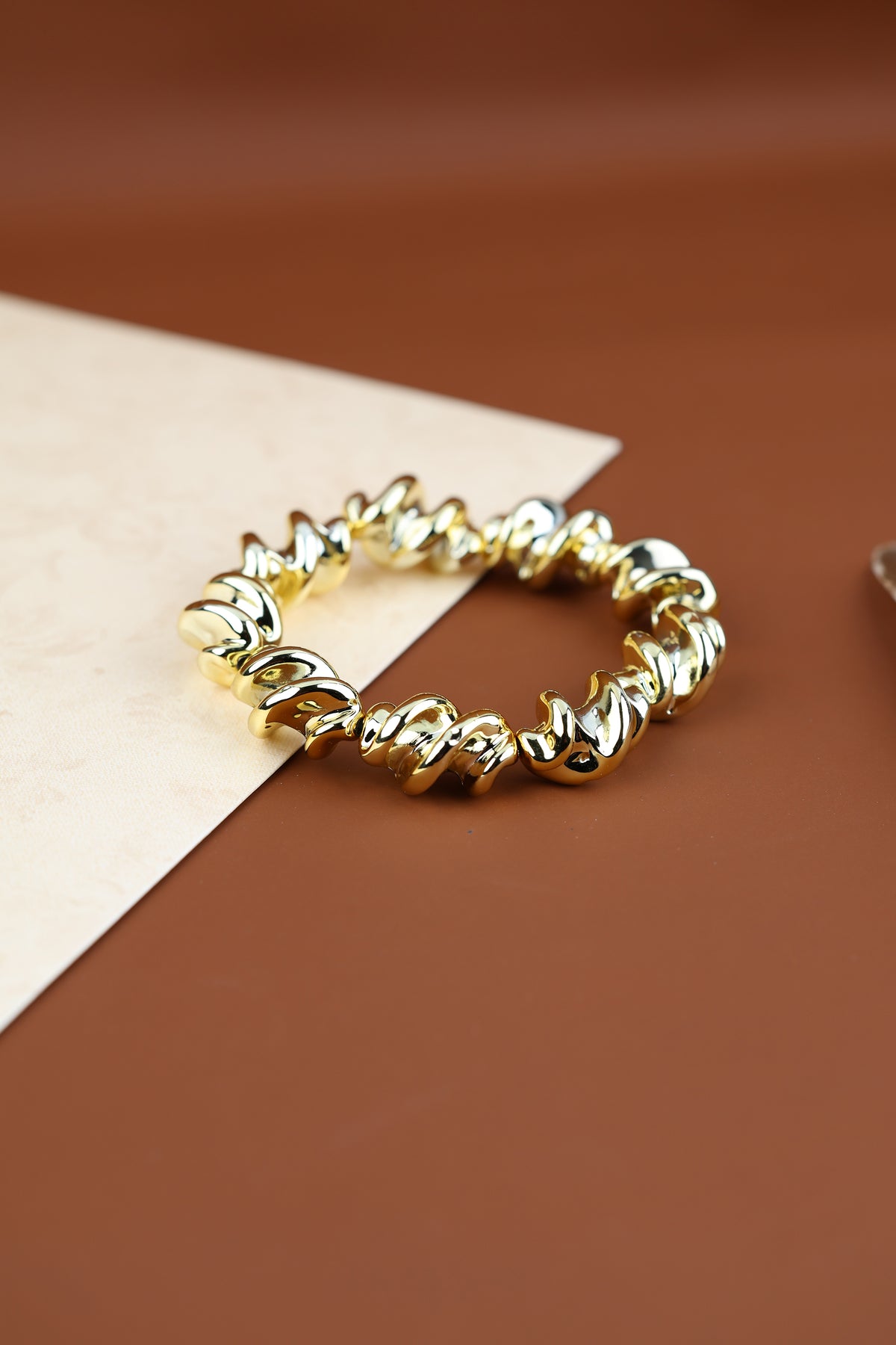 Thick Twisted High-shine Statement Bracelet