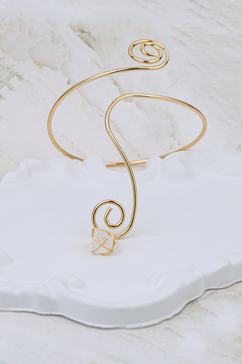Gold Spiral Filigree Arm Cuff