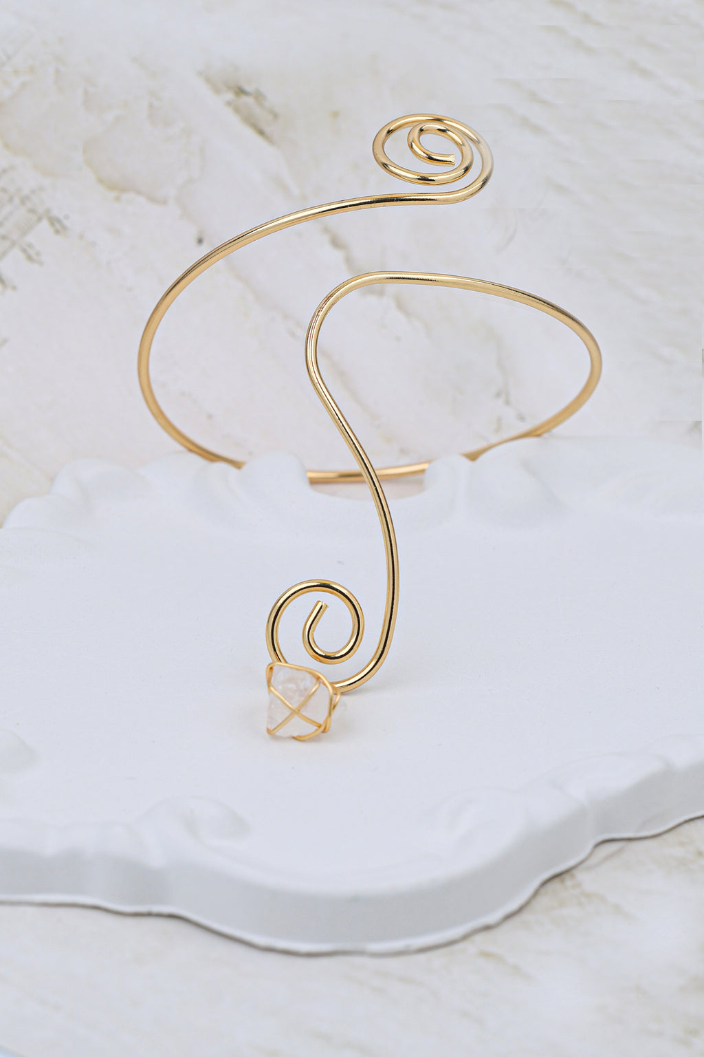 Gold Spiral Filigree Arm Cuff