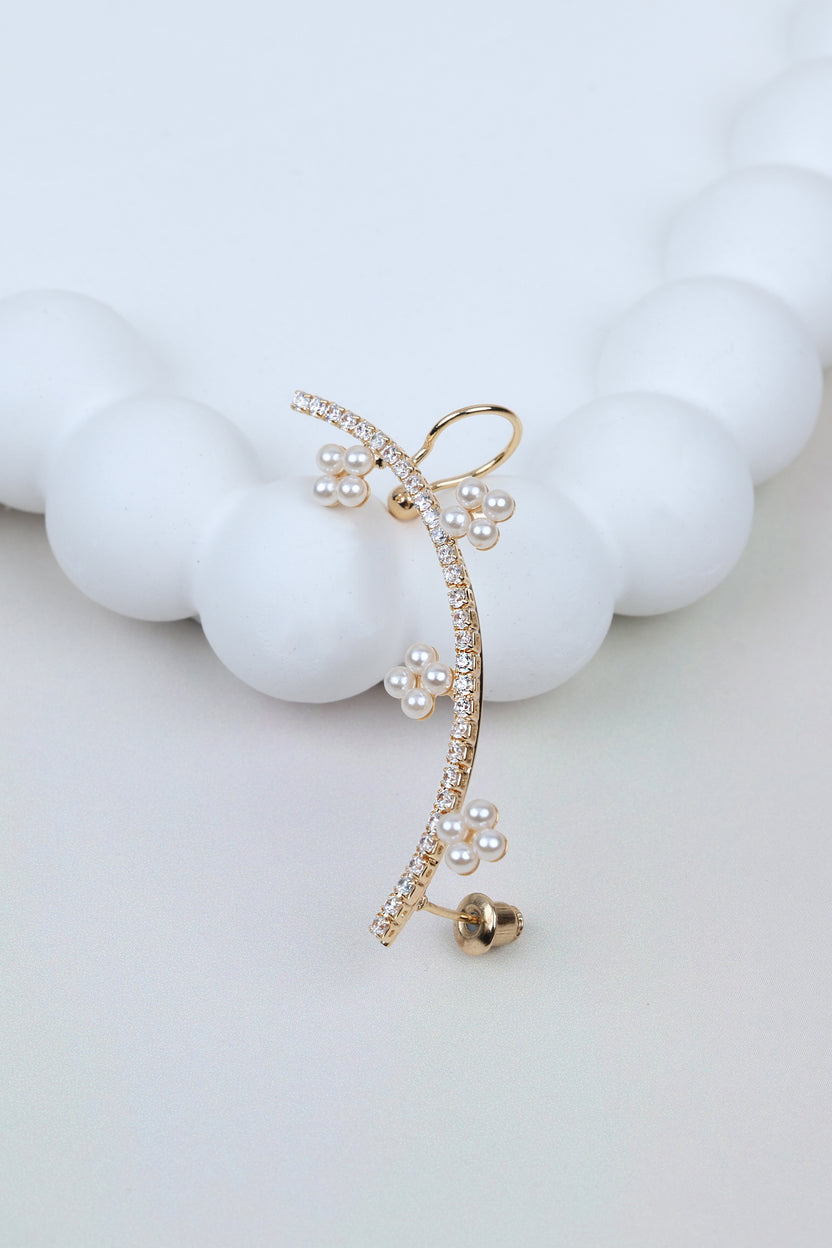 Pearl and Crystal Ear Cuff