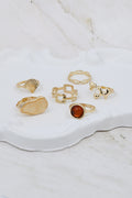 Coastal Treasures 6-piece Gold Ring Set