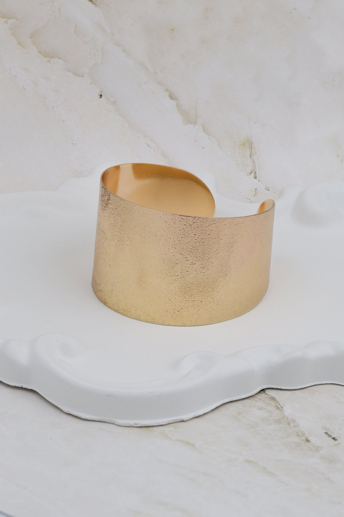 Textured Gold Statement Cuff Bracelet
