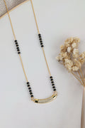 Dainty Gold Mangalsutra – Slim CZ Tube Bar Pendant Daily Wear Necklace for Women