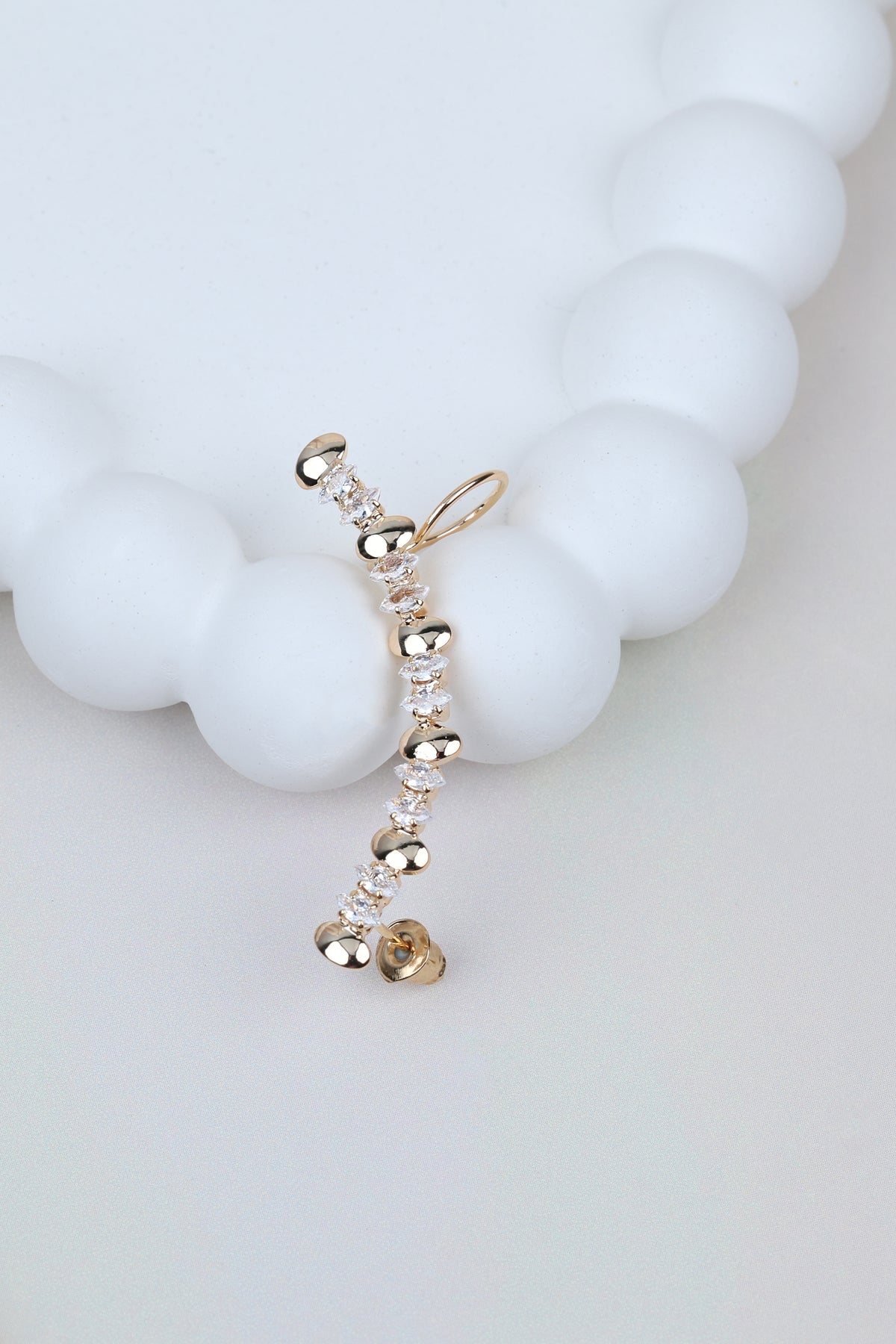 Luxe Gold-tone & Crystal Arc Ear Cuff