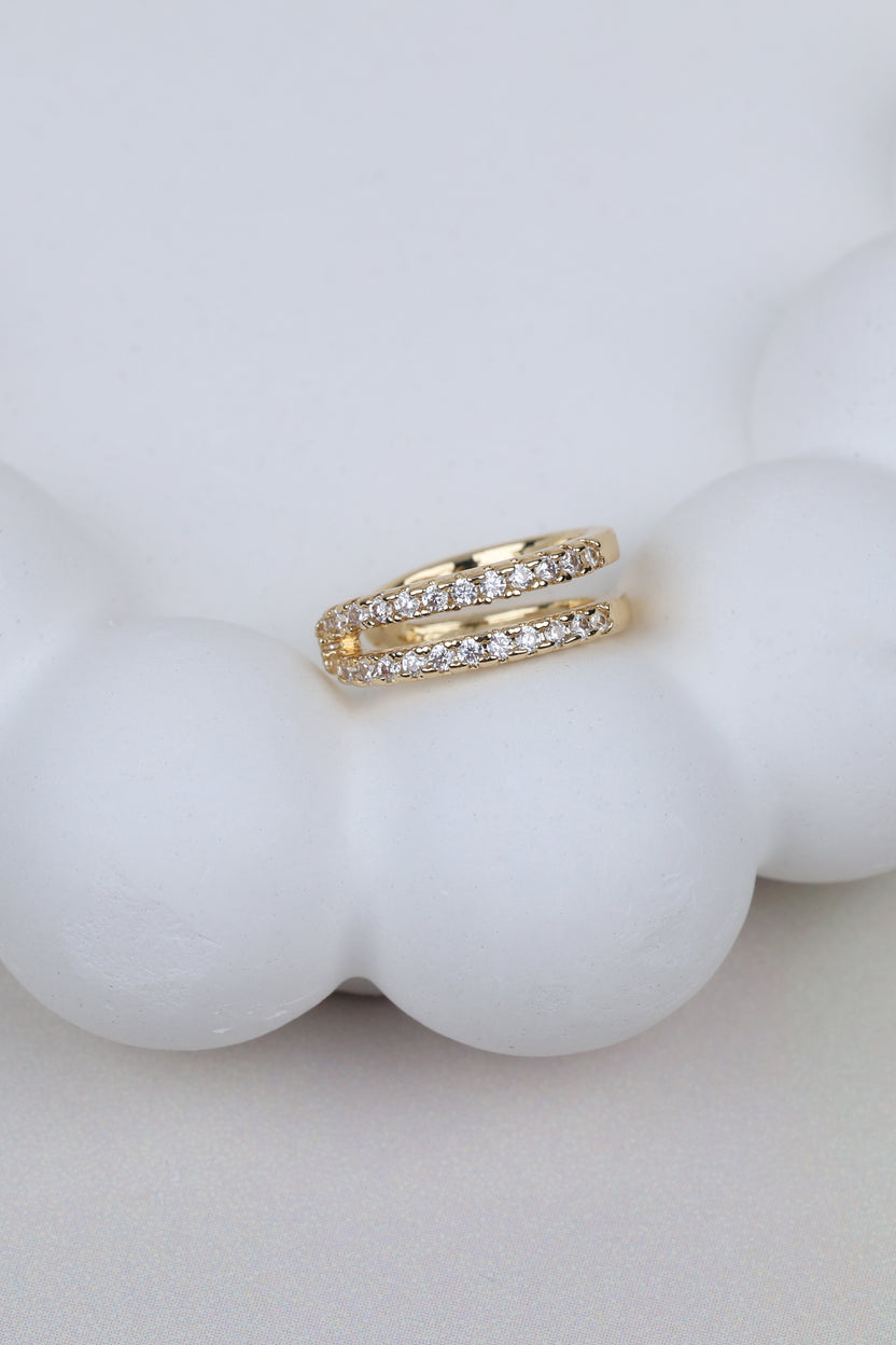 The Twin-row Sculptural Ear Cuff