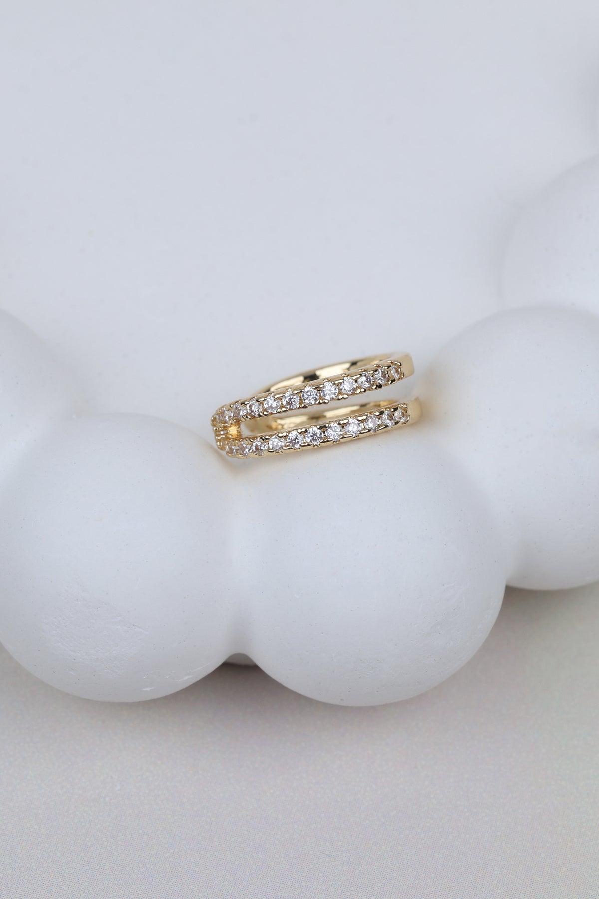 The Twin-row Sculptural Ear Cuff