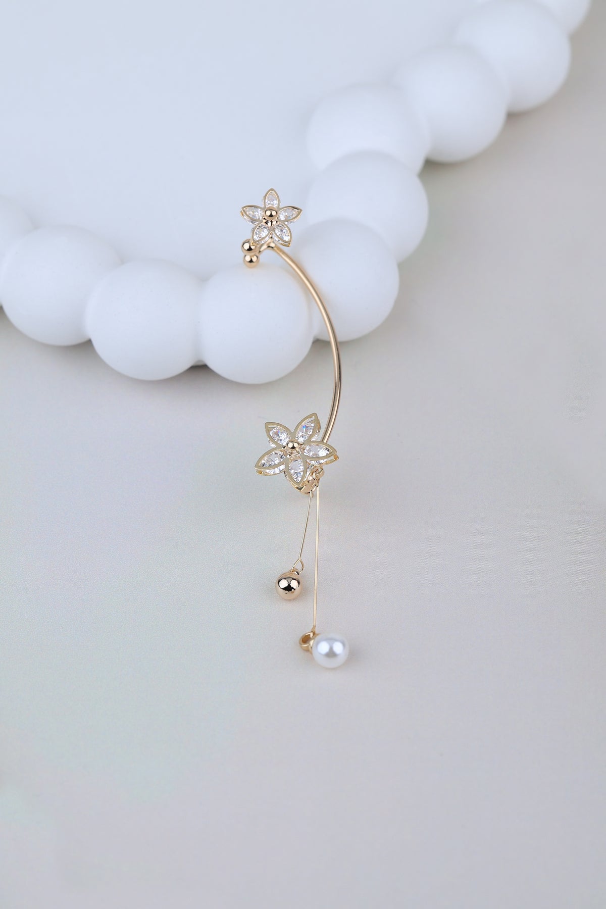 Celestial Bloom Pearl Ear Cuff