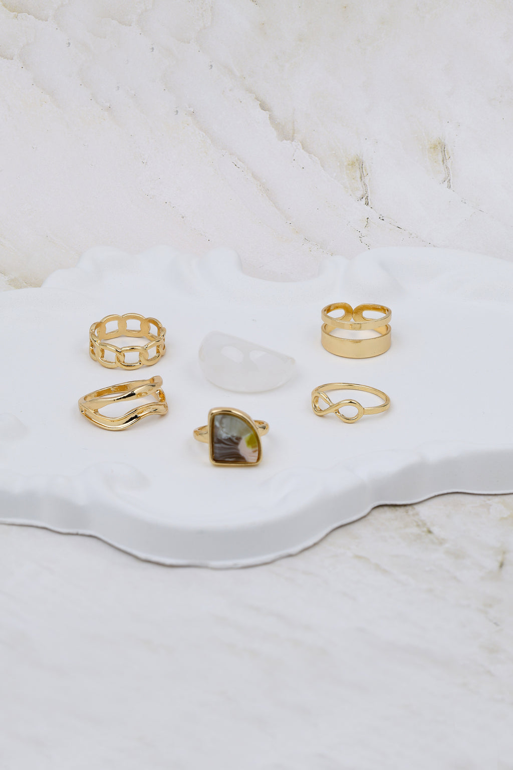 Bohemian Horizon 6-piece Gold Ring Set