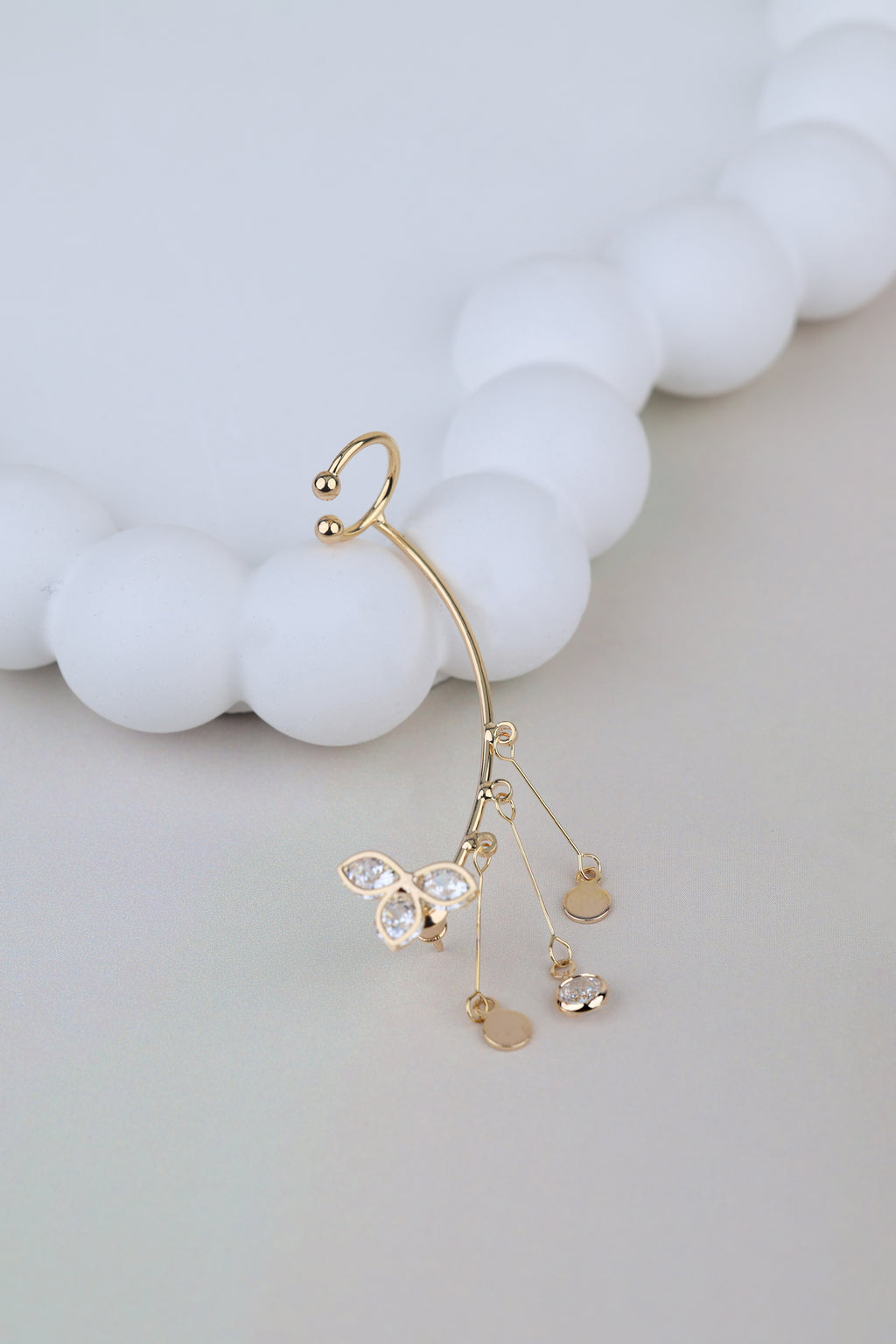 Gold Fourleaf Clover Ear Cuff