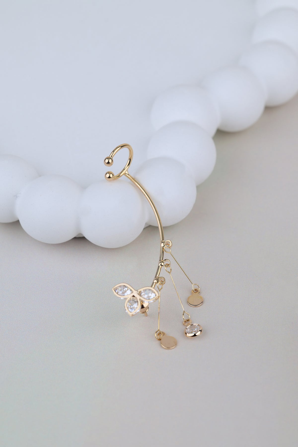 Gold Fourleaf Clover Ear Cuff