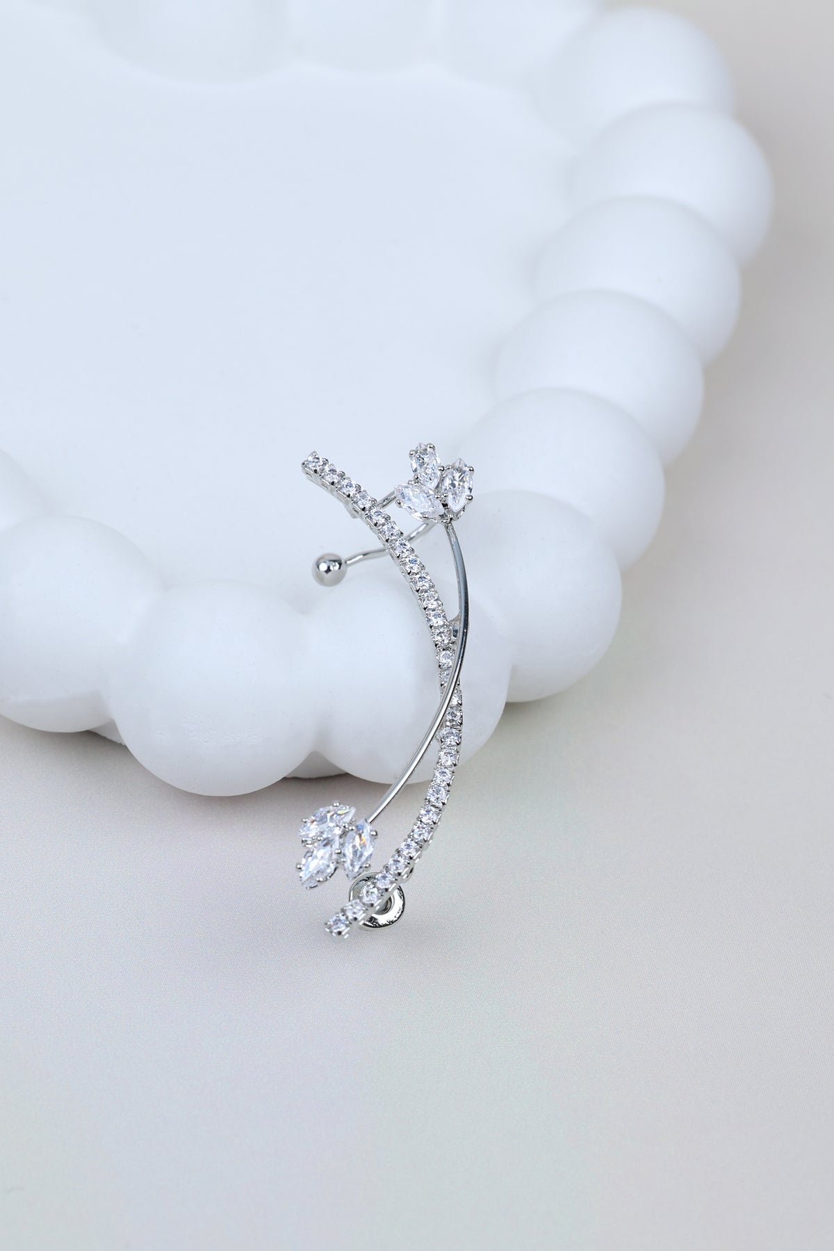 Crystal Silver Ear Cuff