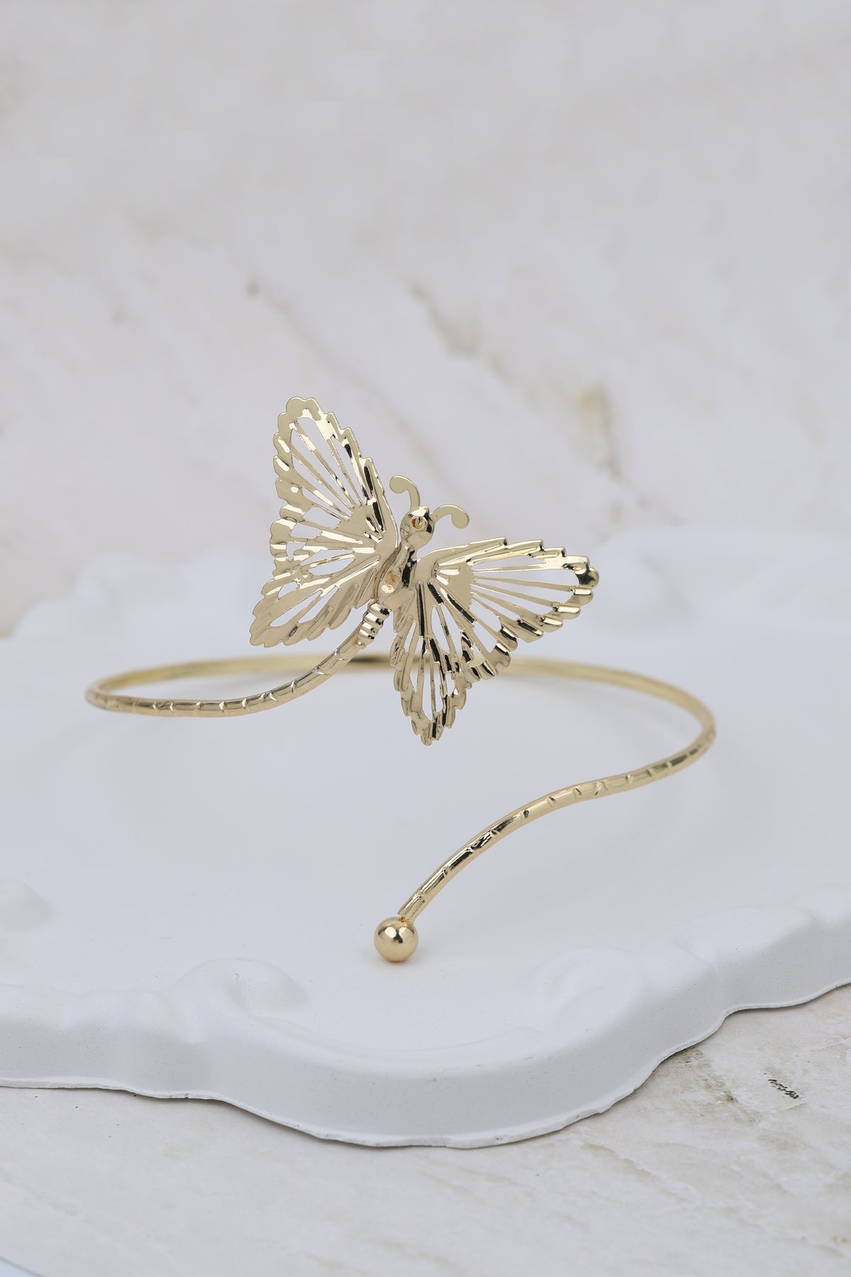 Gold Filigree Butterfly Arm Cuff