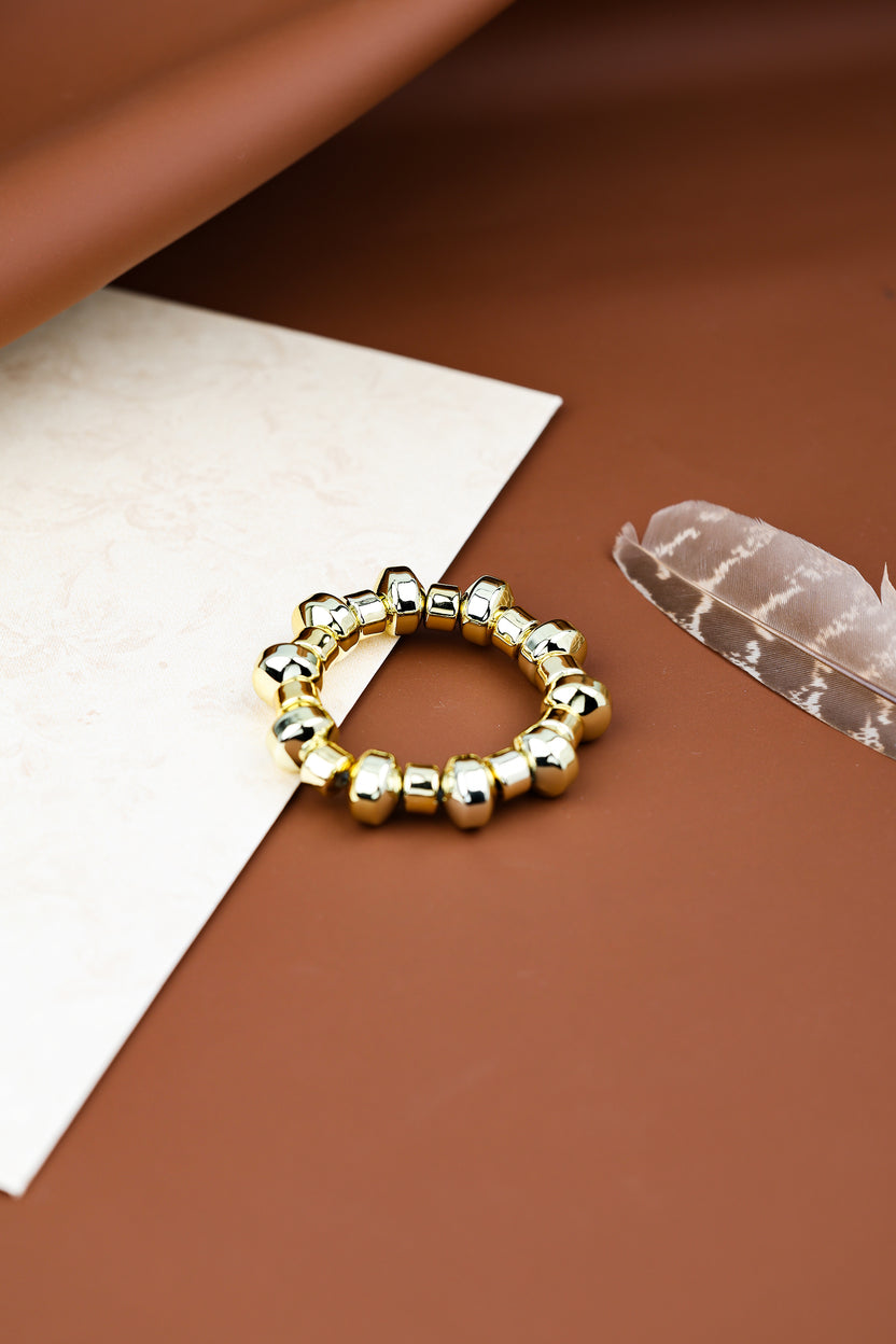 Gold Industrial Bead Bracelate