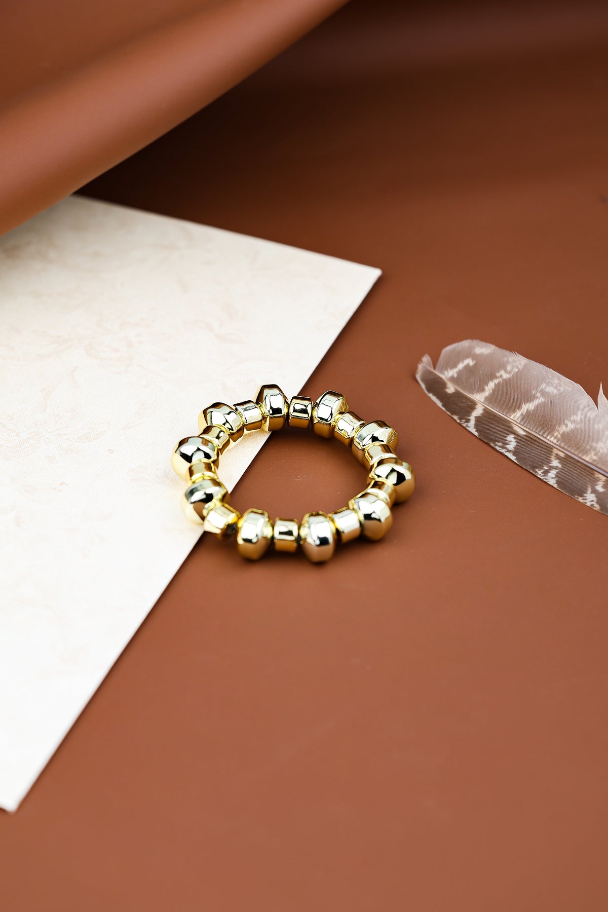 Gold Industrial Bead Bracelate