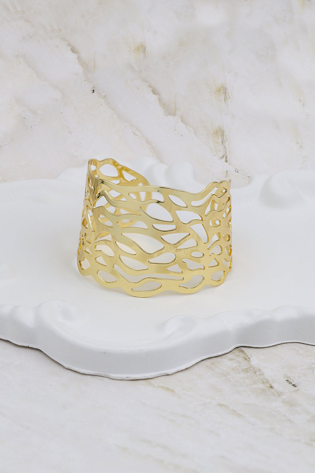 Gold Lattice Statement Cuff