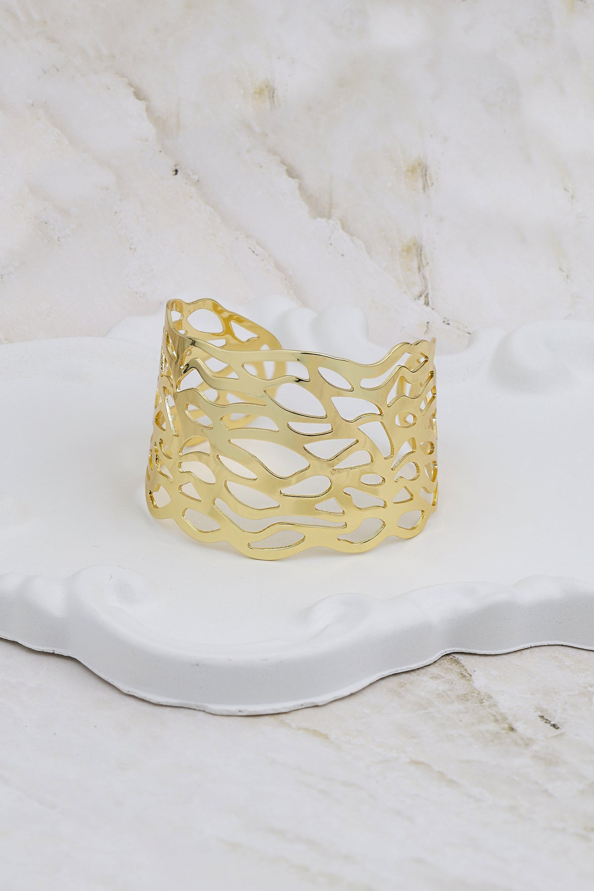 Gold Lattice Statement Cuff