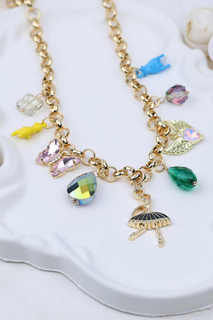 Butterfly Multicharm Necklace