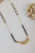 Dainty Gold-Plated Mangalsutra – Minimal Black Bead Daily Wear Necklace