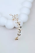 Sparkling Crystal Leaf Ear Cuff - Gold-plated Dainty Crawler Earring