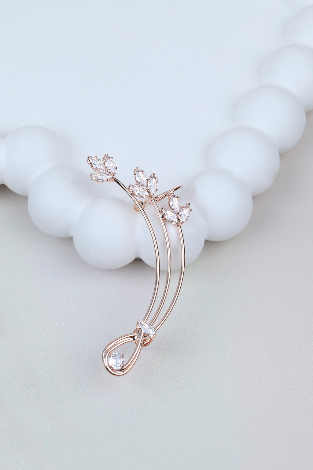 Rose Gold Infinity Bloom Ear Cuff