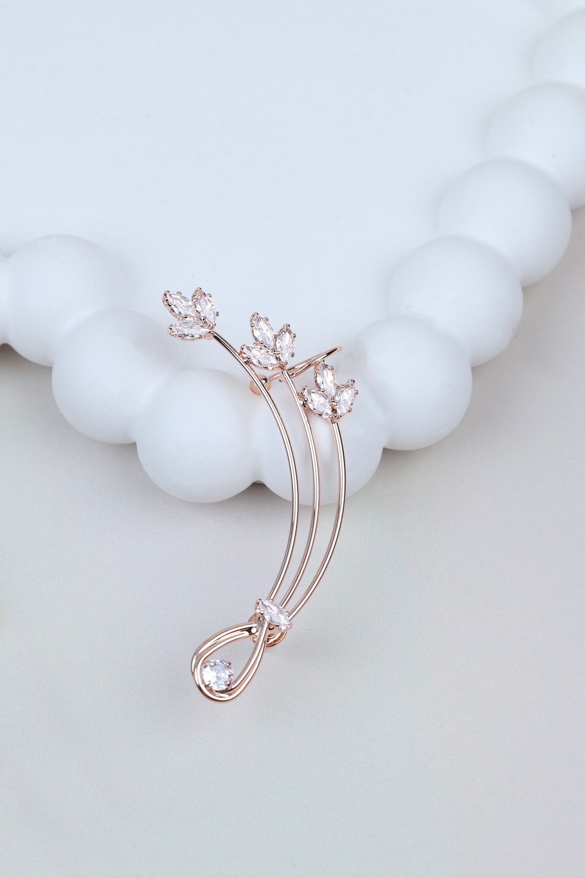 Rose Gold Infinity Bloom Ear Cuff