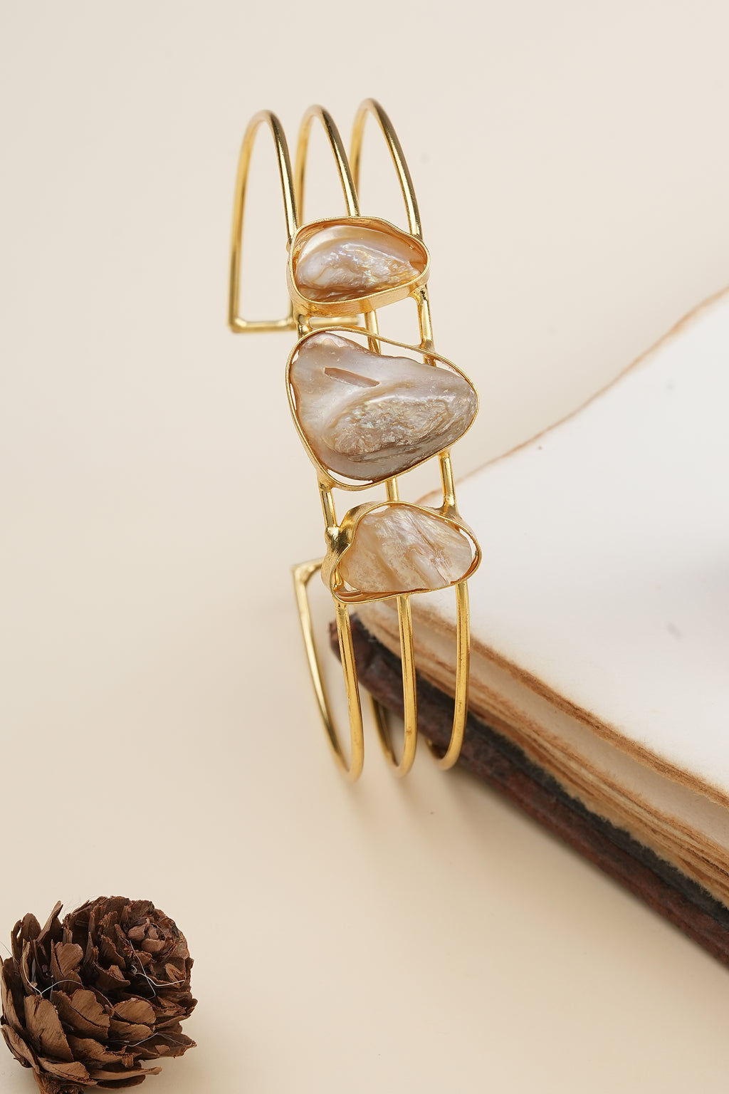 Gold-plated Mother of Pearl Cuff Bracele