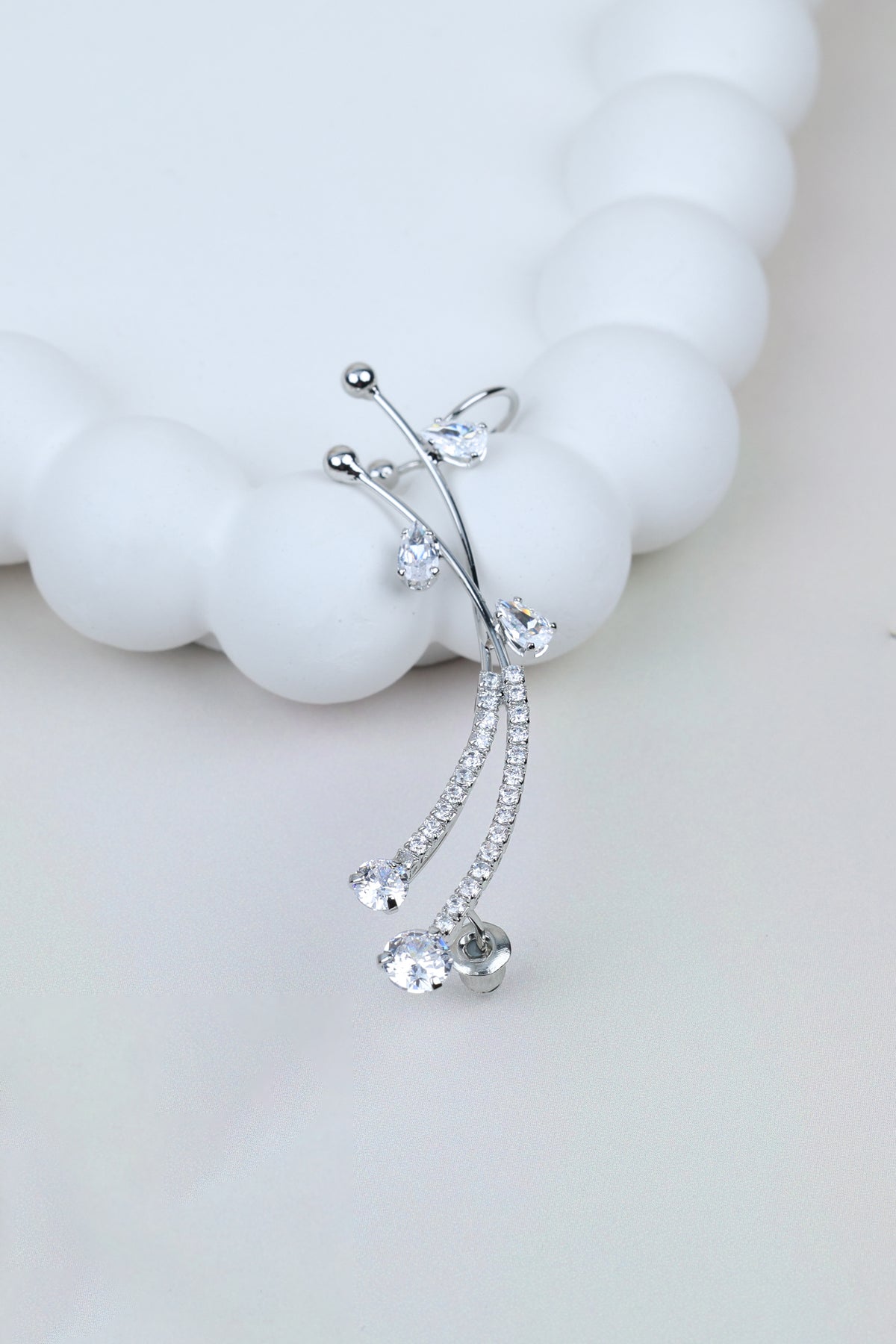 Sparkling Silver-tone Multi-strand Ear Cuff