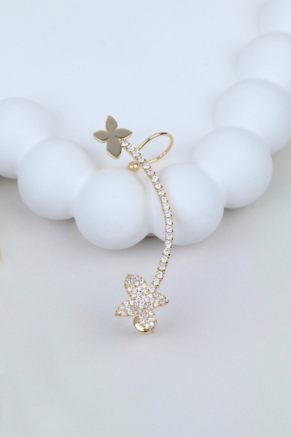 Butterfly Crystal Gold Ear Cuff