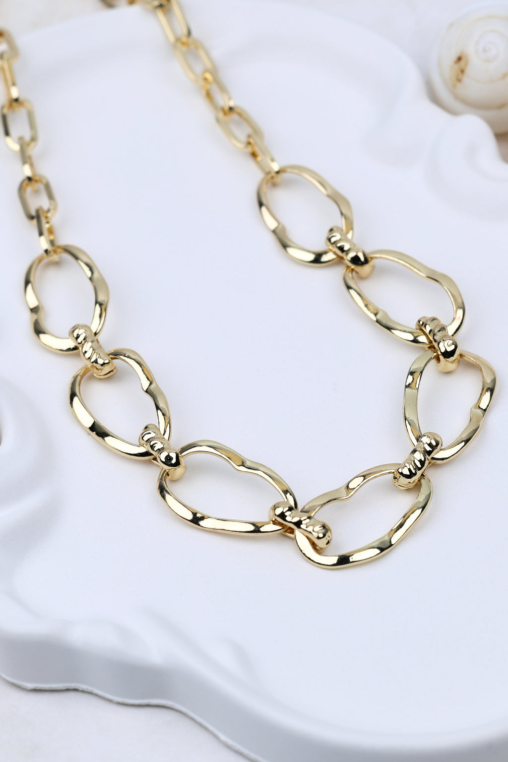 Gold-plated Link Chains Statement Necklace