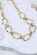 Gold-plated Link Chains Statement Necklace