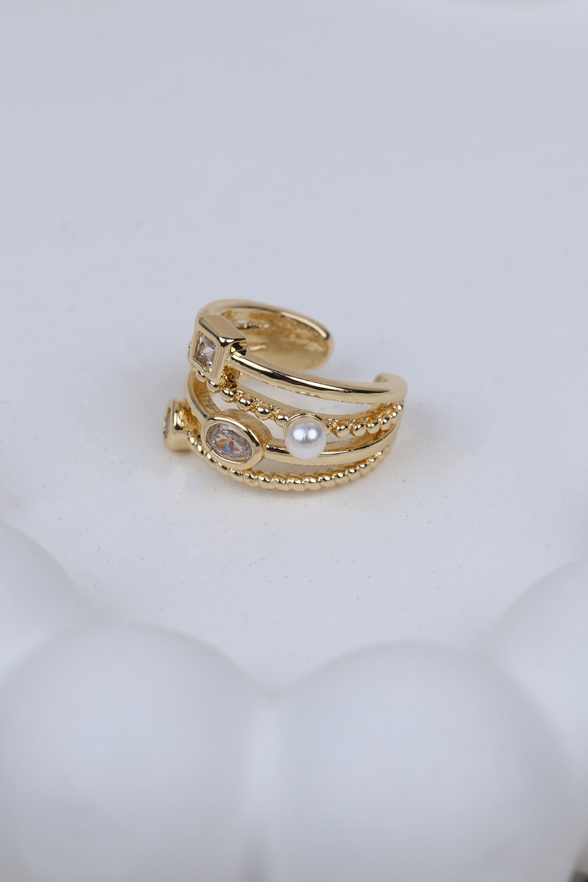The Artisan Triple-band Crystal Ear Cuff
